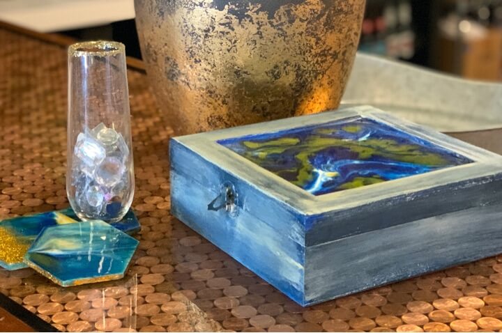 Resin Box And Coaster Set Of Three Pinspiration